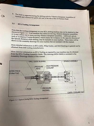 Used DeHoff 3" x 120" CNC Deep Hole Gundrill