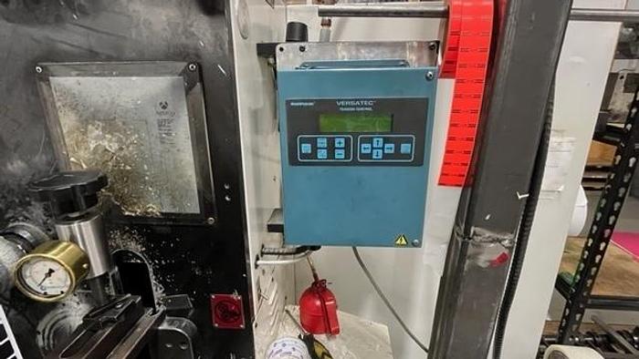 Used 13" WIDE ROTOFLEX SLITTER REWINDER WITH 2 STATION DIE CUTTING