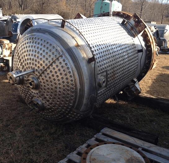Used 670 GALLON MUELLER REACTOR – T-304L S/S – 100 PSI/FV INTERNAL/305 PSI JACKET