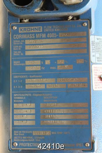 Used Krohne Corimass MFM 4085-10G Mass Flow Meter #42410