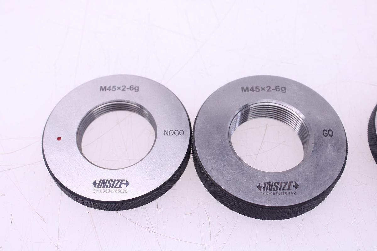 Usado Pack Calibre de Anillo fino Métrico INSIZE M45x2 y M42x2 GO/NOGO