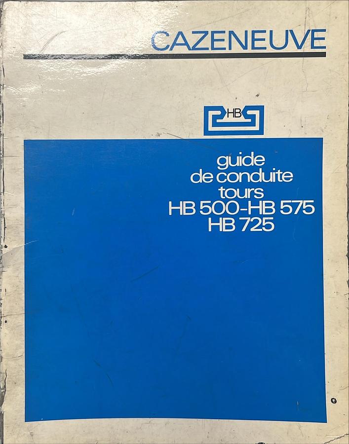Usado Manual Instrucciones Torno Amutio Cazeneuve HB 500 / HB 575 / HB 725