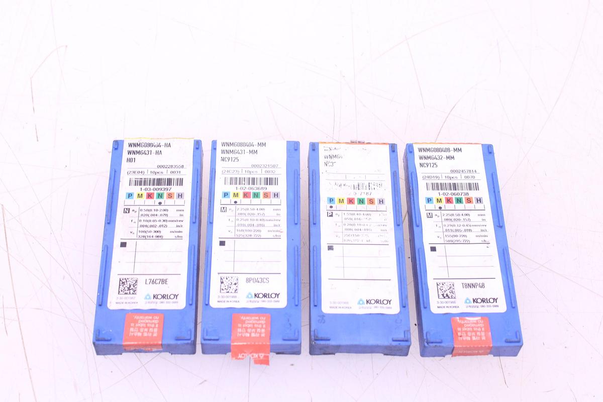Usado Plaquitas de Widia Korloy WNMG080404 / WNMG080408