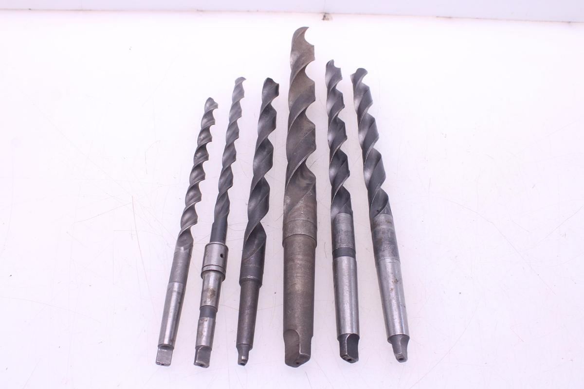 Usado 6 Brocas Extralargas Mango Cónico Morse MT2-MT3 y MT4