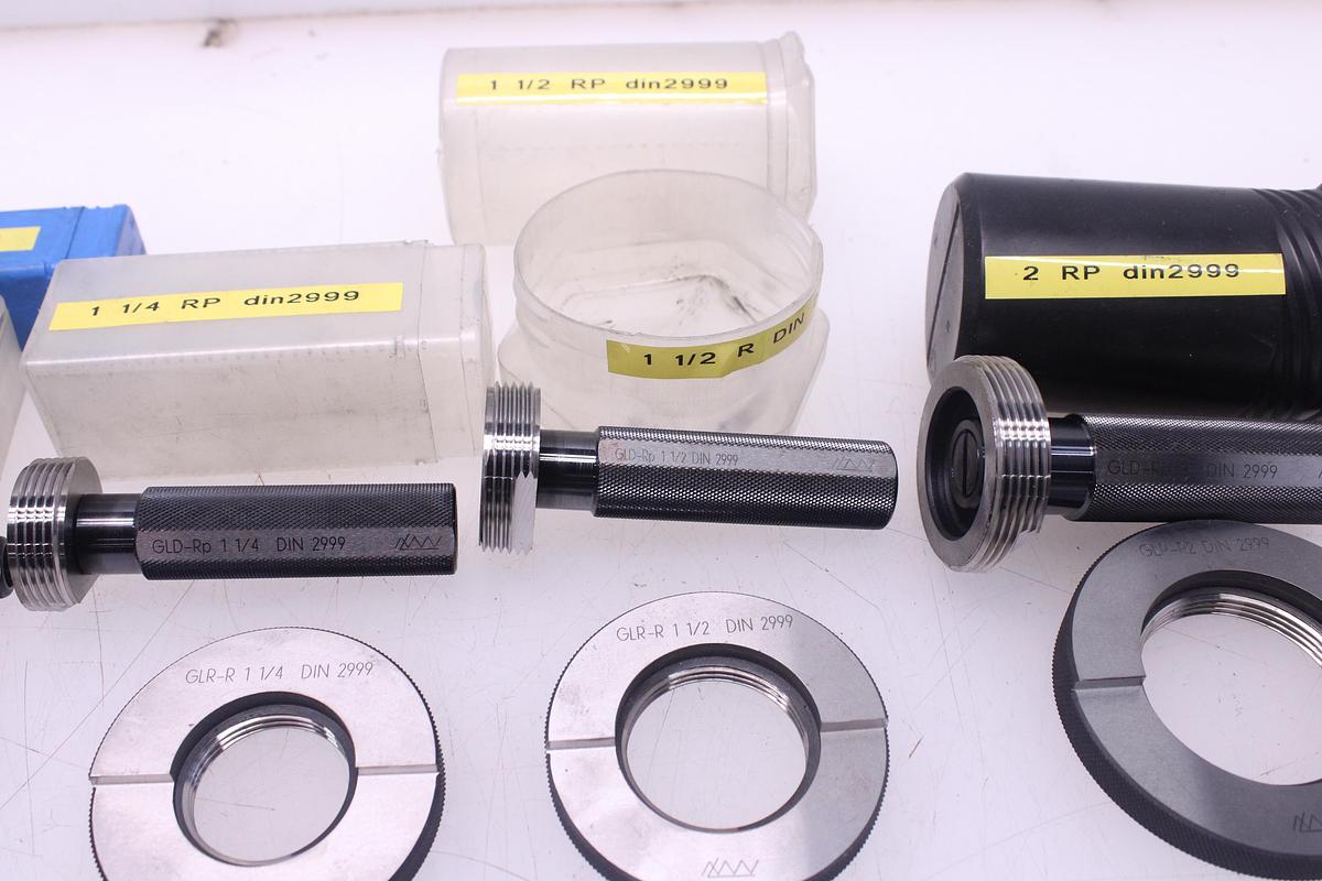 Usado Lote Calibre Anillo de Rosca + Tapón de Rosca DIN 2999