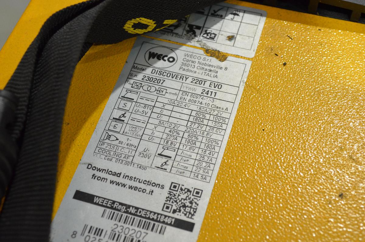Usado Maquina soldar inverter tig WECO Discovery 220T Evo