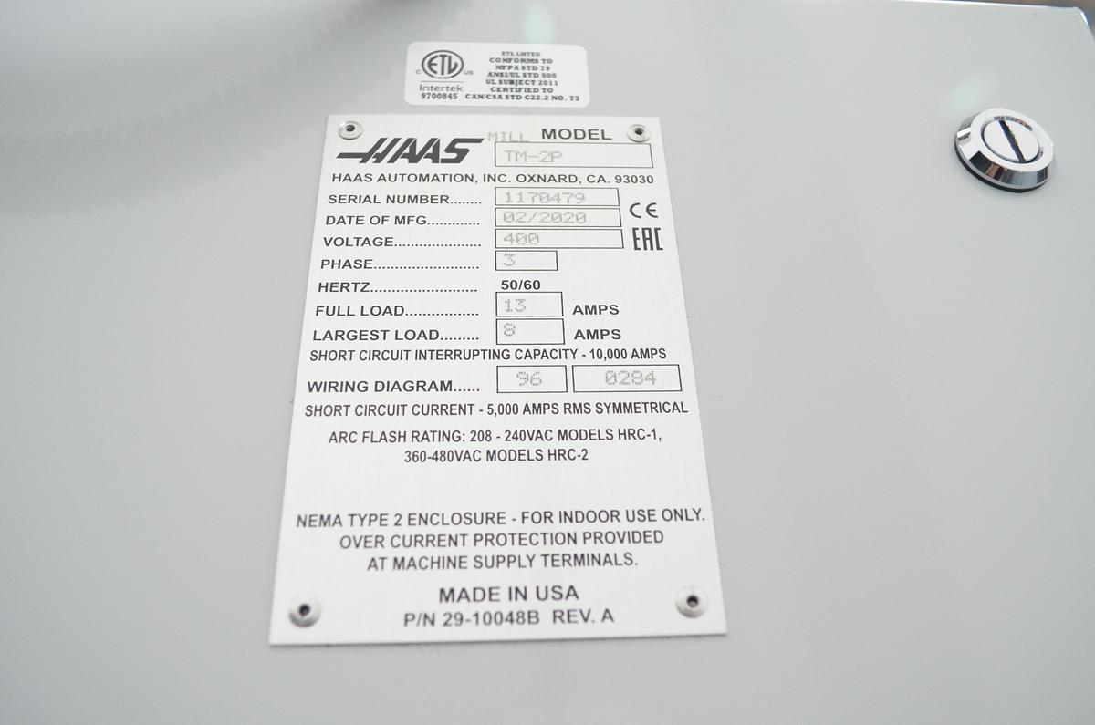 Usado Centro mecanizado Haas TM-2P año 2020