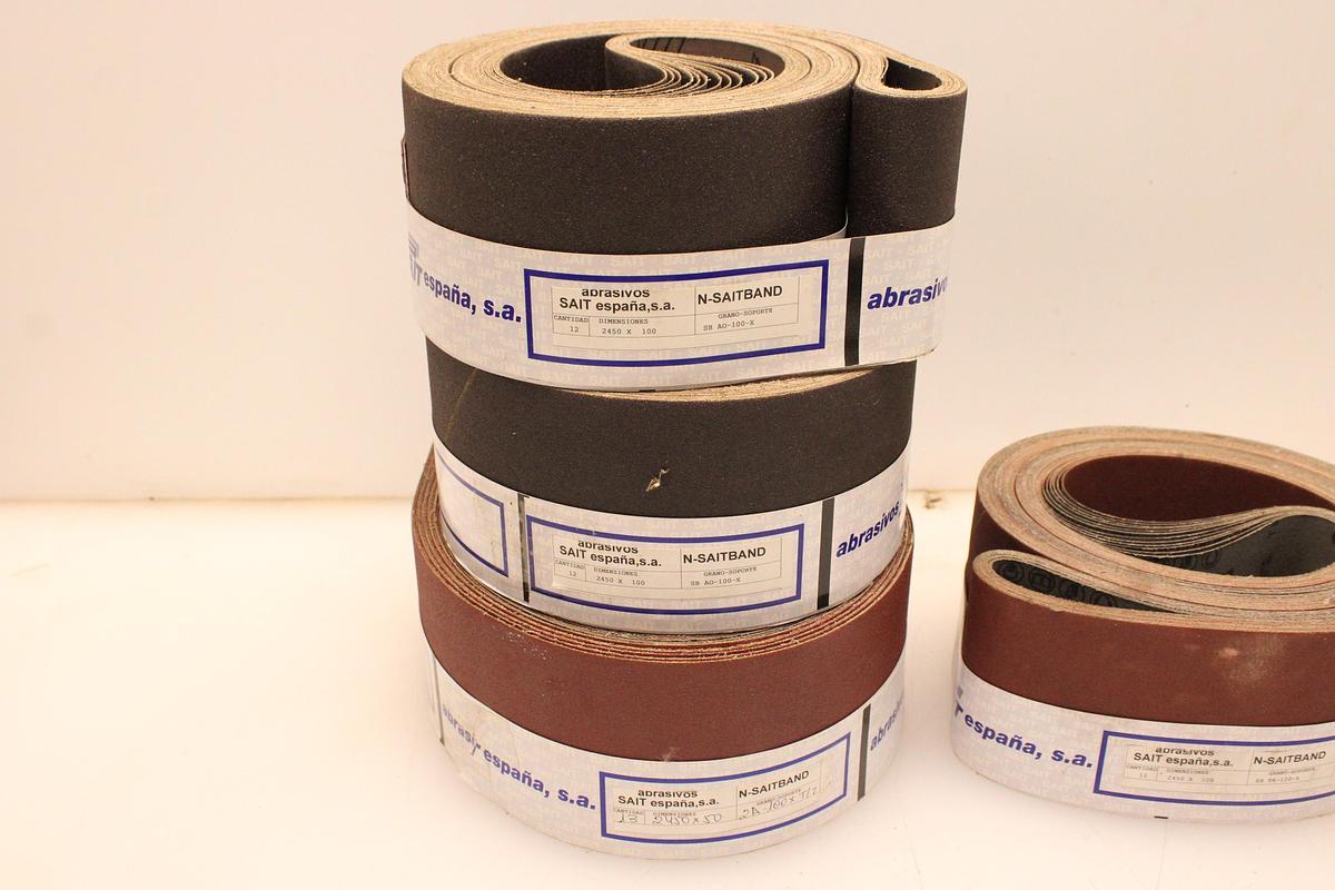 Usado Lote Bandas Abrasivas SAIT N-SAITBAND 2450x100 - 4 Paquetes