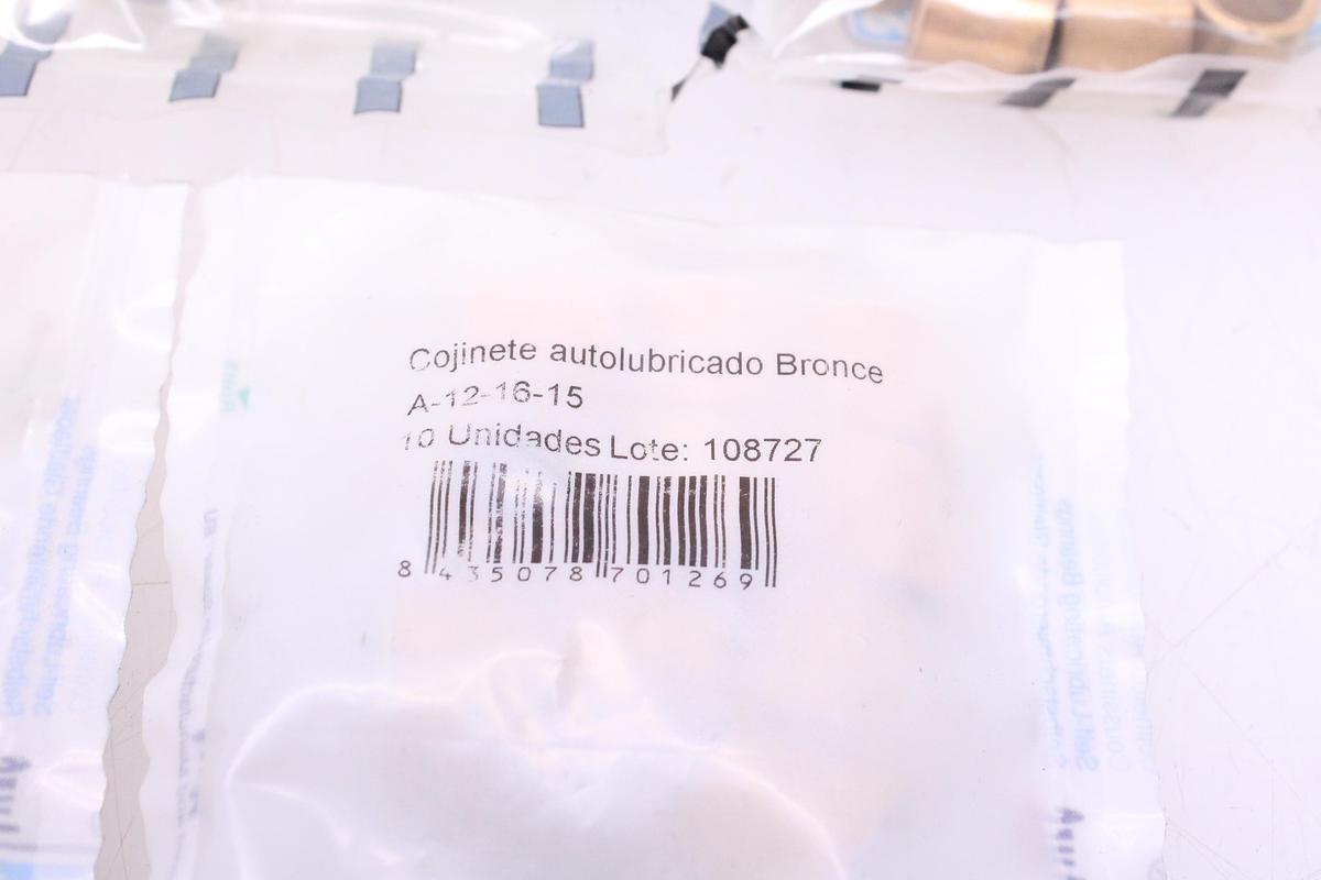 Usado Cojinete Autolubricado Bronce SELFOIL A-12-16-15 - 50 Unidades
