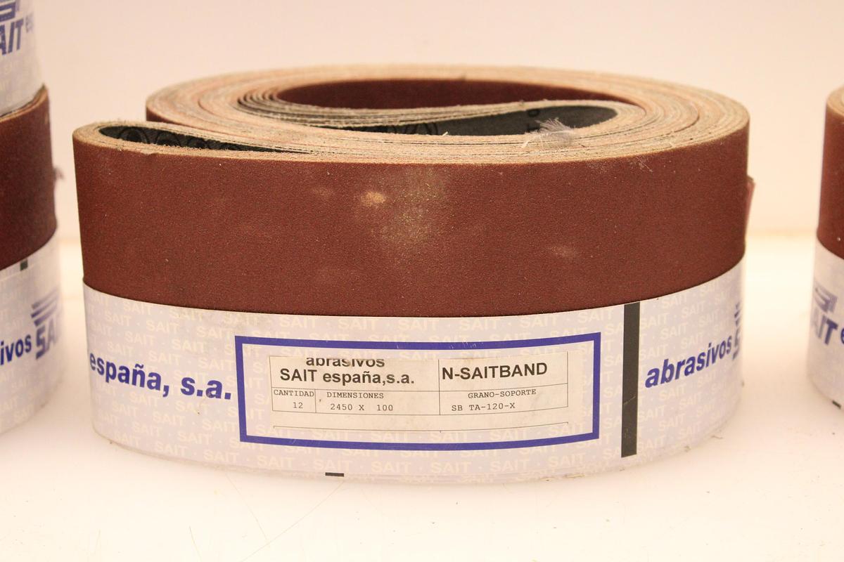 Usado Lote Bandas Abrasivas SAIT N-SAITBAND 2450x100 - 4 Paquetes