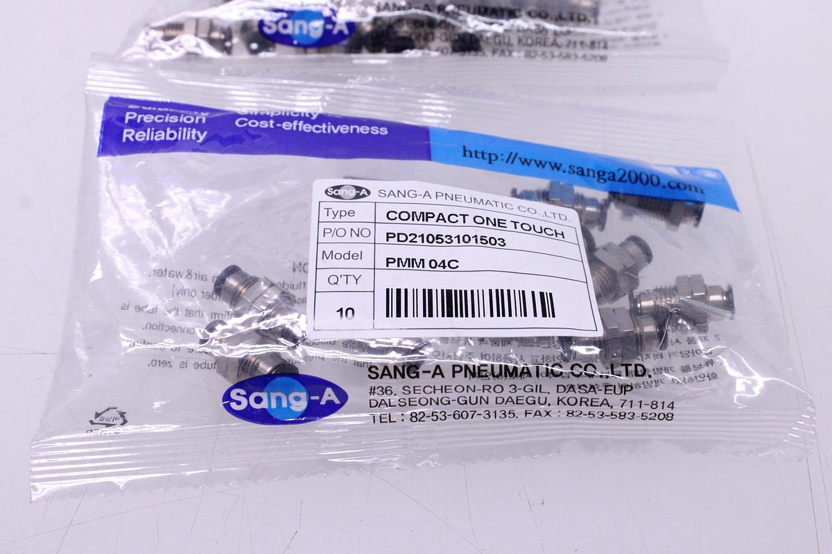 Usado Racores Pasamuros M4 + Rosca M10 x 1.0P - 20 Unidades Sang-A PMM 04C