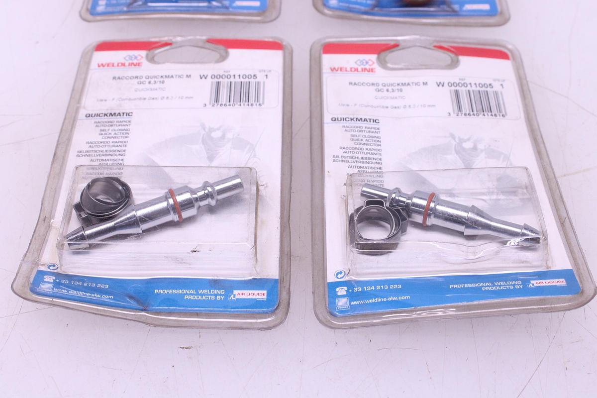 Usado Lote Racores Rápidos QUICKMATIC II Weldline Gas Combustible M 6,3/10 mm + Rosca G 3/8