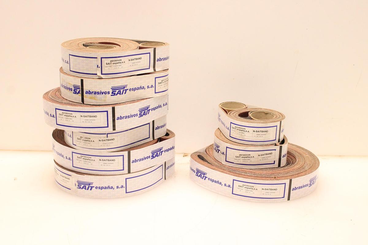 Usado Lote Abrasivos SAIT N-SAITBAND 2450x100 mm - 9 Paquetes