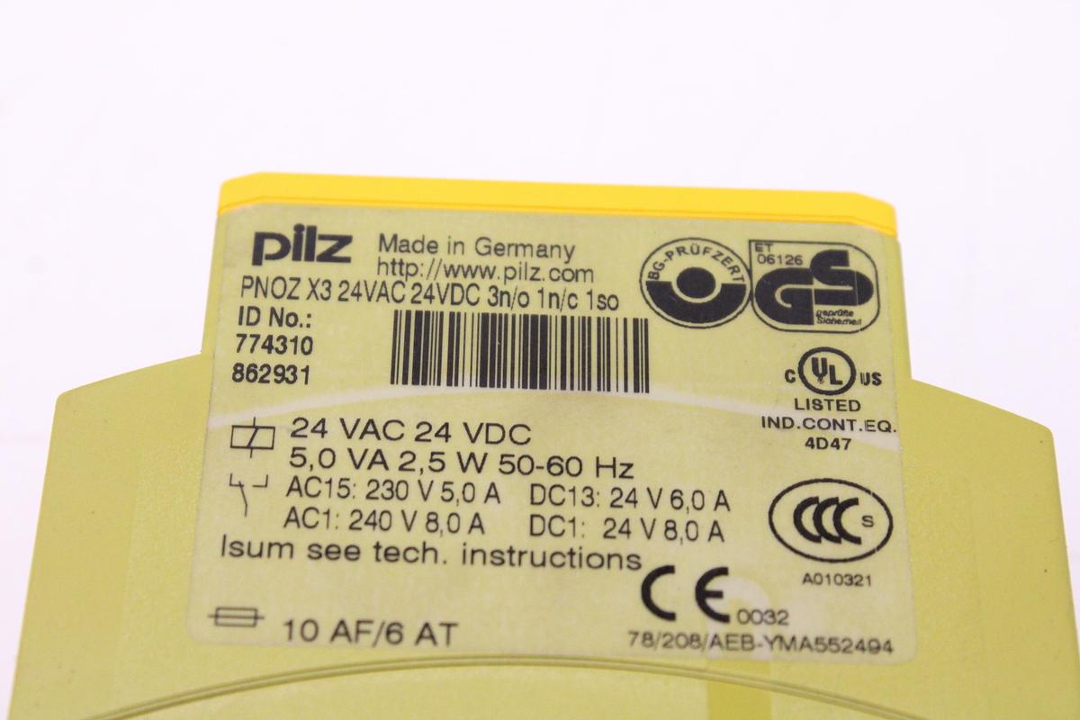 Usado Relé de Seguridad Pilz PNOZ X3 24VAC24VDC 3n/o 1n/c 1so