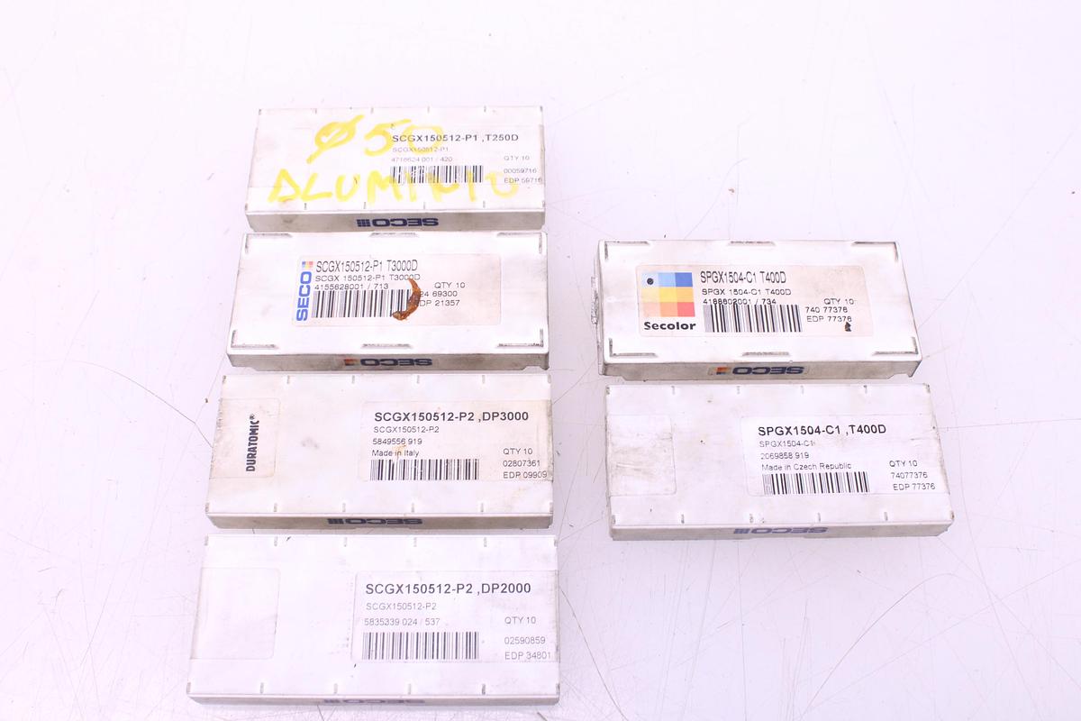 Usado Brocas Portaplaquitas SECO SD504-50-220-40R7 / SD524-47-188-40R7 + Widias SCGX150512 / SPGX1504