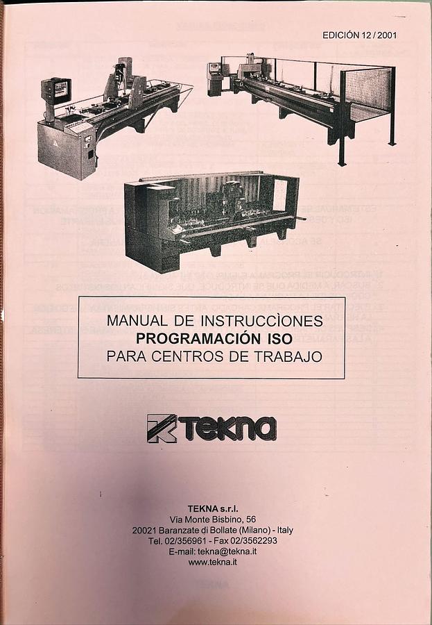 Usado Manual Instrucciones Centro Mecanizado TEKNA 426/1