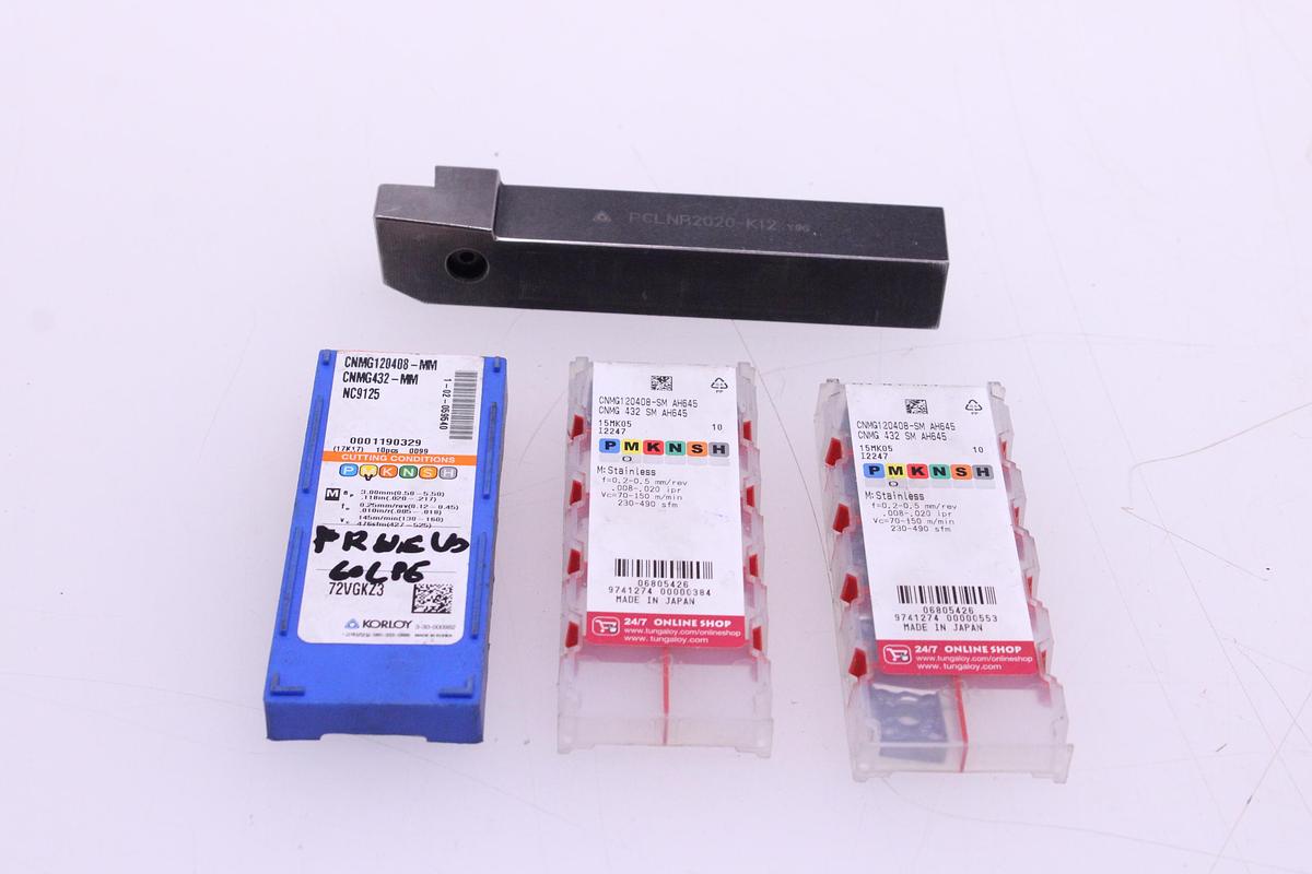 Usado Herramienta portaplaquitas PCLNR2020-K12 y Widias CNMG120408