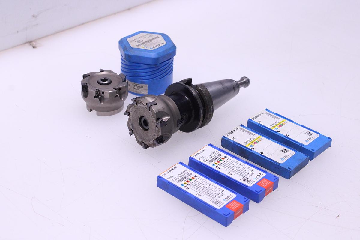 Usado Fresa Con Cono ISO 40 + Plaquitas de Widia LNMX / LNEX100605