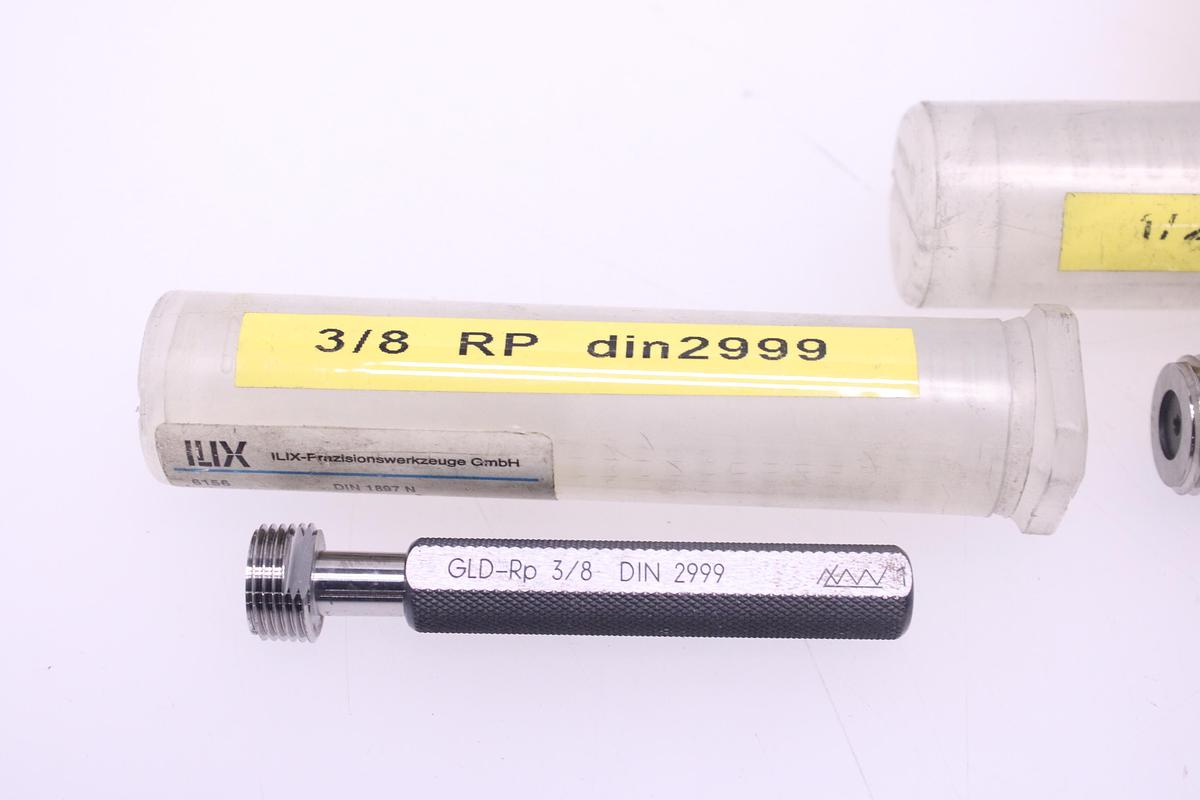 Usado Lote Calibre Anillo de Rosca + Tapón de Rosca DIN 2999