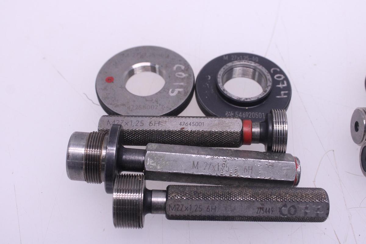 Usado Lote Calibres de Anillo Métrico + Tapones de Rosca GO / NOGO