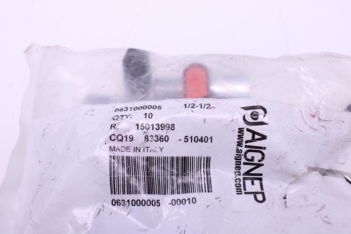 Usado Válvula AIGNEP 1/2" Macho Cónico R ISO 7 – Hembra RP ISO 7 06310 - 11 Unidades