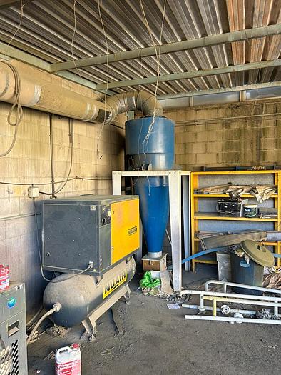 Usado Línea pintura en polvo con cabina y horno secado