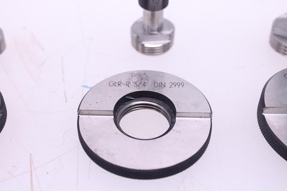 Usado Lote Calibre Anillo de Rosca + Tapón de Rosca DIN 2999