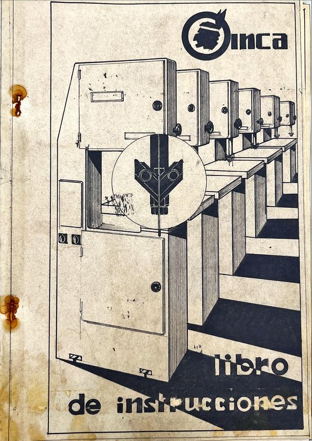 Usado Manual Instrucciones Sierra Vertical INCA S-305 S-400 S-500