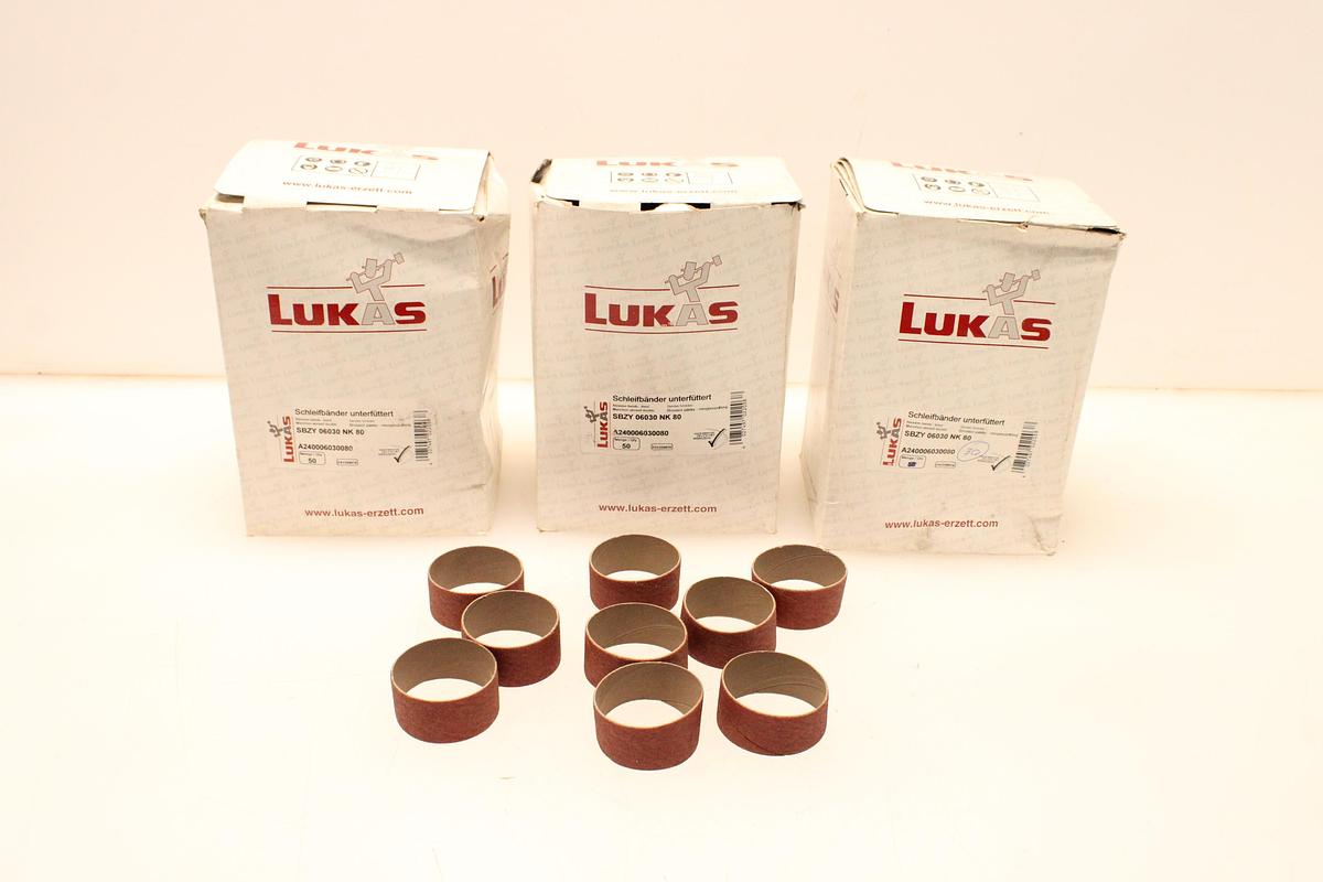 Usado Lote Cintas Abrasivas LUKAS-ERZETT SBZY 60x30mm Grano 80