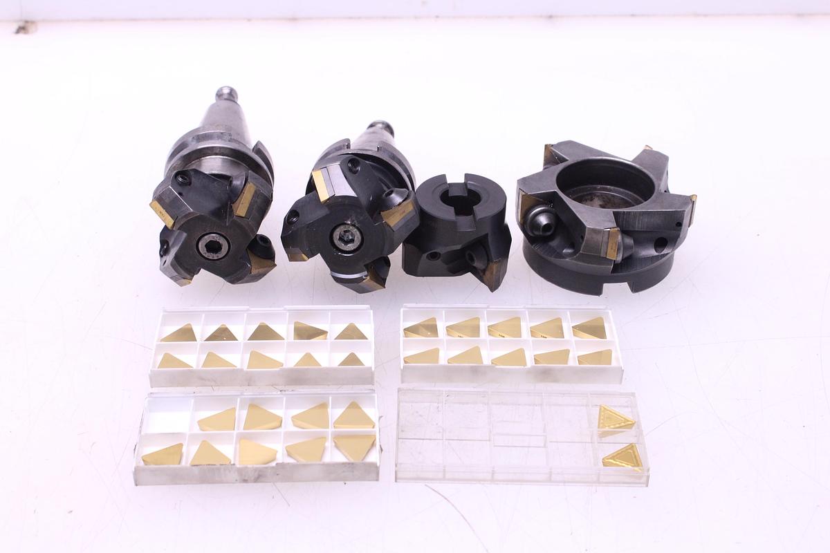 Usado Fresas Cono ISO40 SECO 220.47-0050 / R220.17-0063-22 + Widias TPKN / TPKR2204PDTR