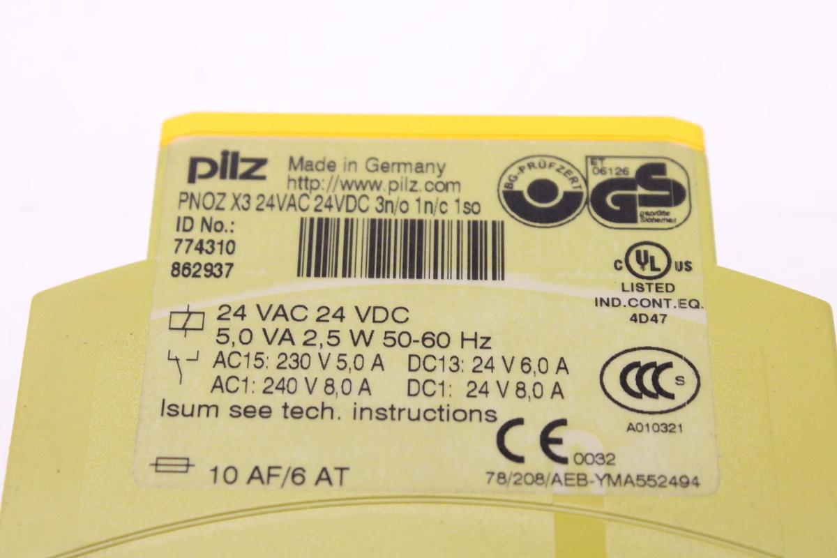 Usado Relé de Seguridad Pilz PNOZ X3 24VAC24VDC 3n/o 1n/c 1so