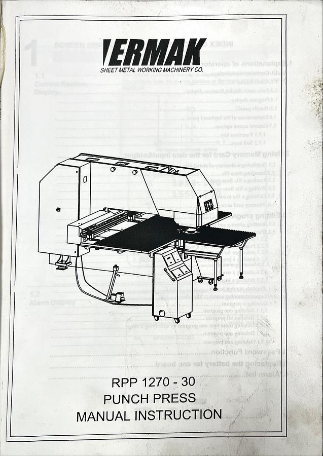 Usado Manual de Instrucciones Punzonadora ERMAK RPP 1270-30
