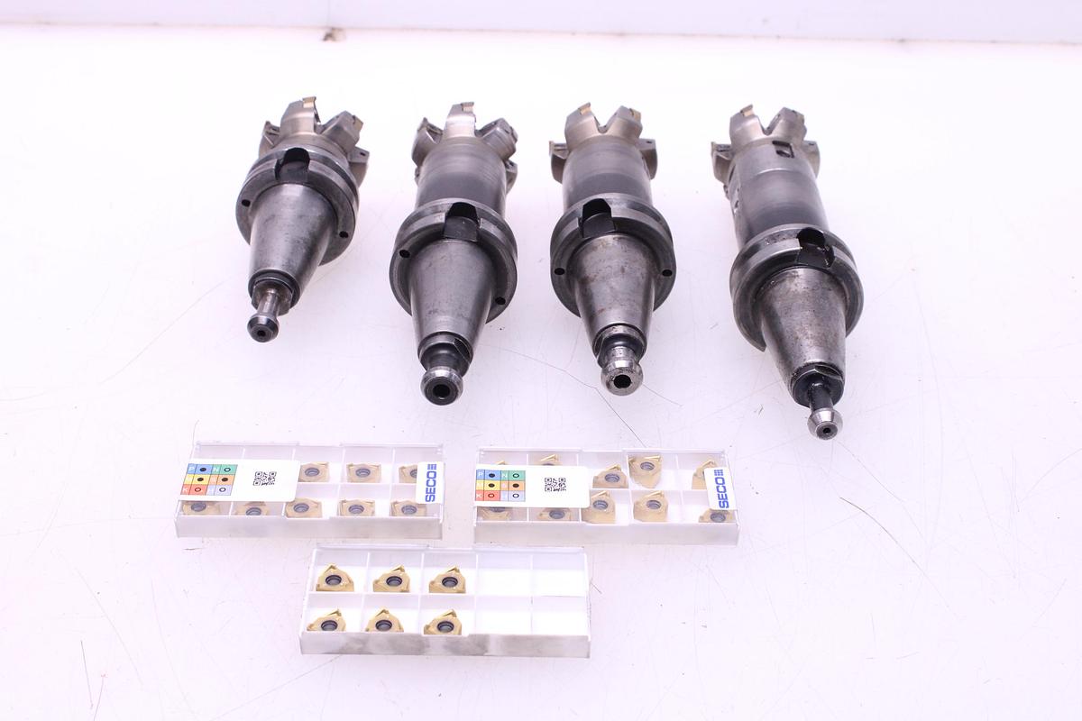 Usado Fresas Portaplaquitas Cono ISO40 SECO R220.96-0063-08-6A + Widias XNEX080608TR
