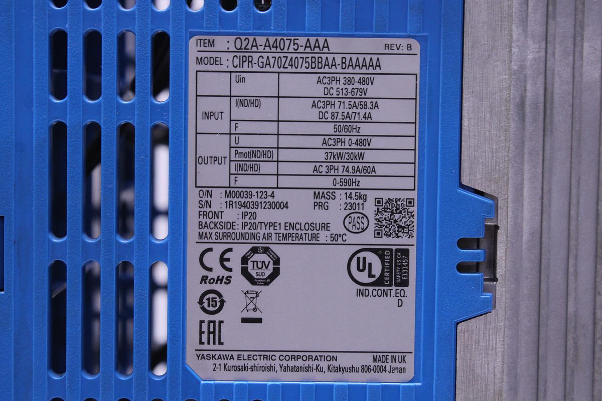 Usado Inversor OMRON Q2A-A4075-AAA 37kW