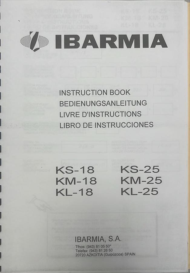 Usado Manual de Instrucciones Taladro IBARMIA KM-18