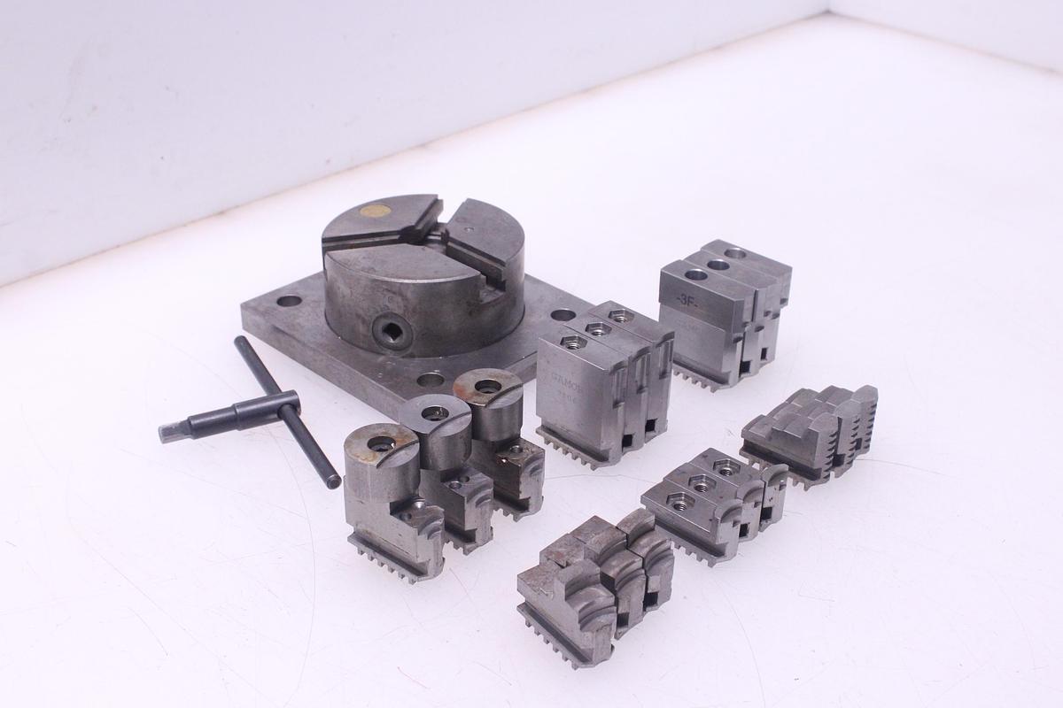 Usado Plato Para Torno 125 mm con base metalica