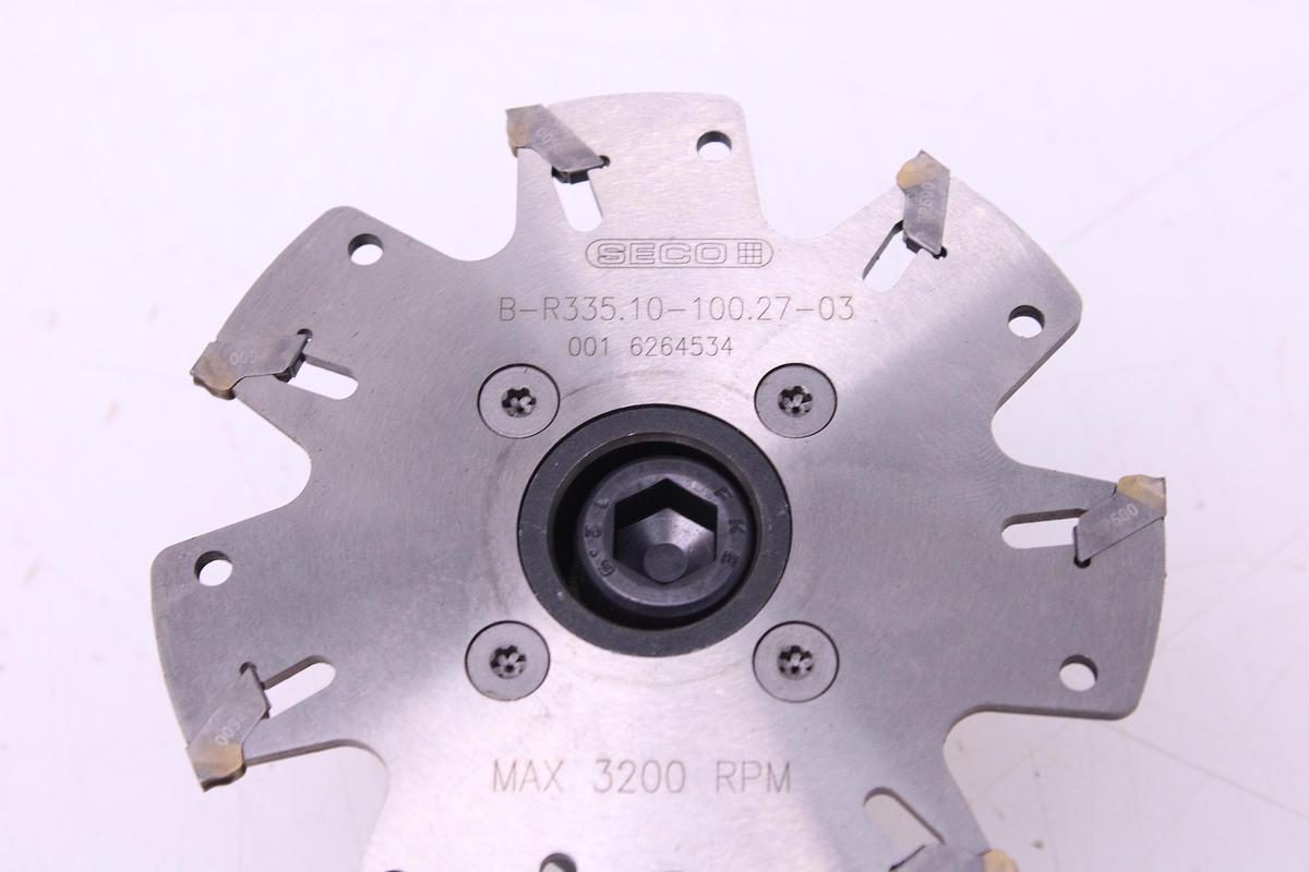 Usado Disco Fresado SECO R335.10-100-03.27-7 + Widias 150.10-3N-14