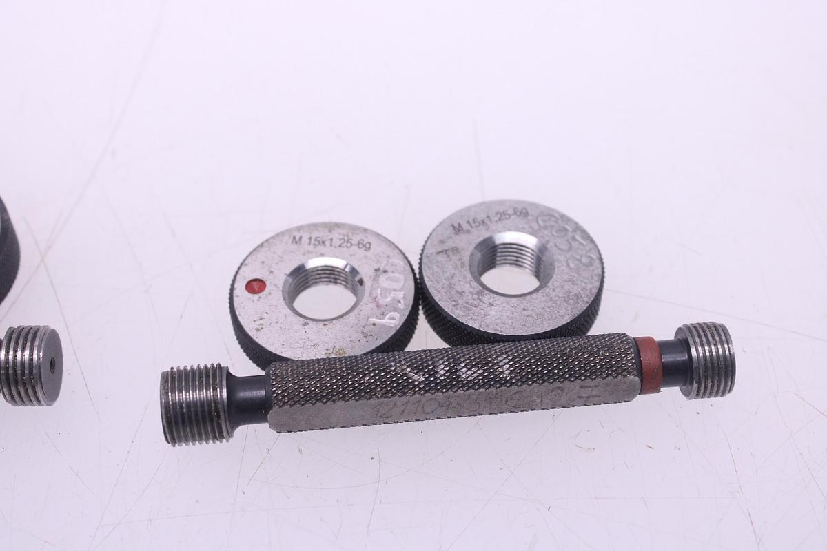 Usado Lote Calibres de Anillo Métrico + Tapones de Rosca GO / NOGO