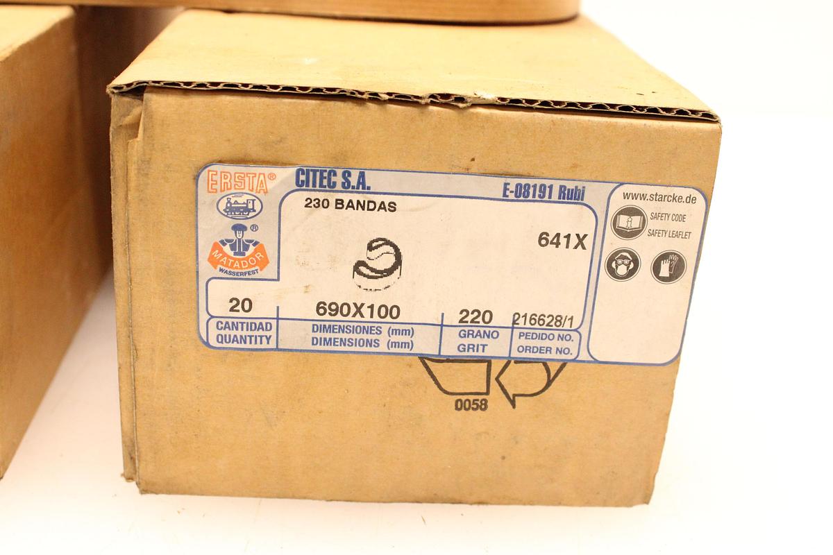 Usado Lote Bandas Abrasivas STARCKE ERSTA 690x100 mm Grano 180/220