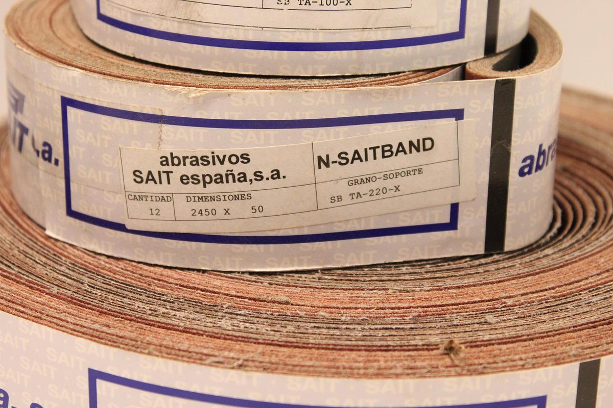 Usado Lote Abrasivos SAIT N-SAITBAND 2450x100 mm - 9 Paquetes