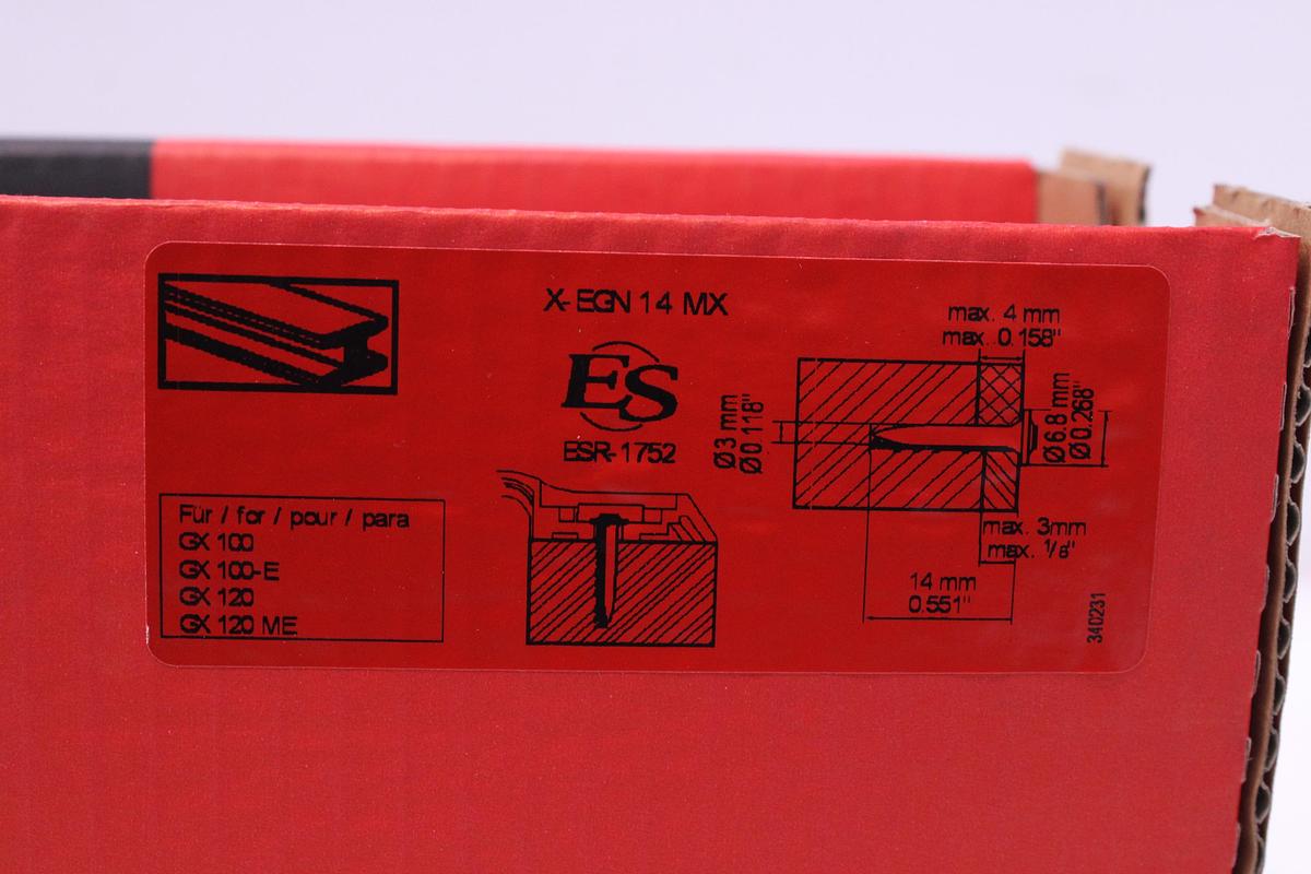 Usado Lote Clavos de Acero Hilti X-EGN14 MX - 3000 Unidades