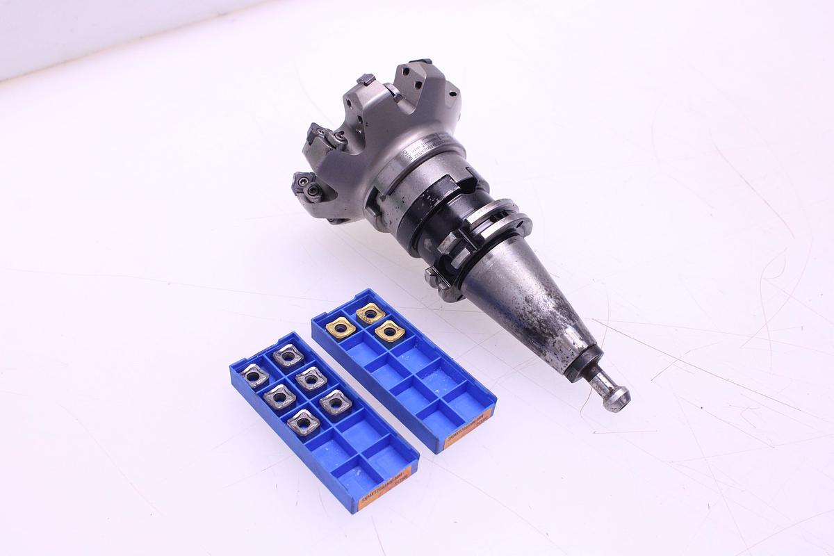 Usado Fresa F45-SNMX12-D100Z8S32 100mm Cono ISO 40 + Widias SNMX1206
