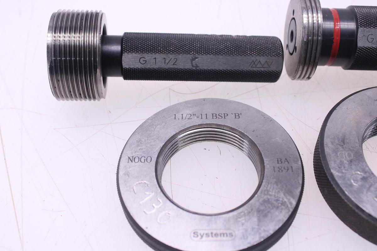 Usado Calibre de Rosca 1.1/2"-11 BSP + Tapones de Rosca