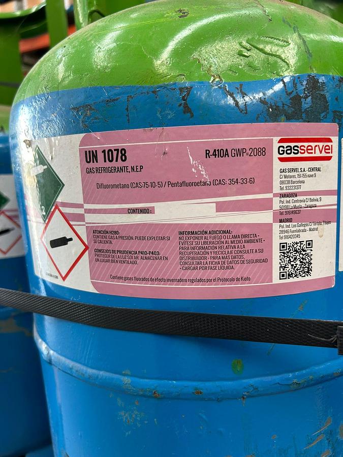 Usado 8 botellas vacías GAS R-410A