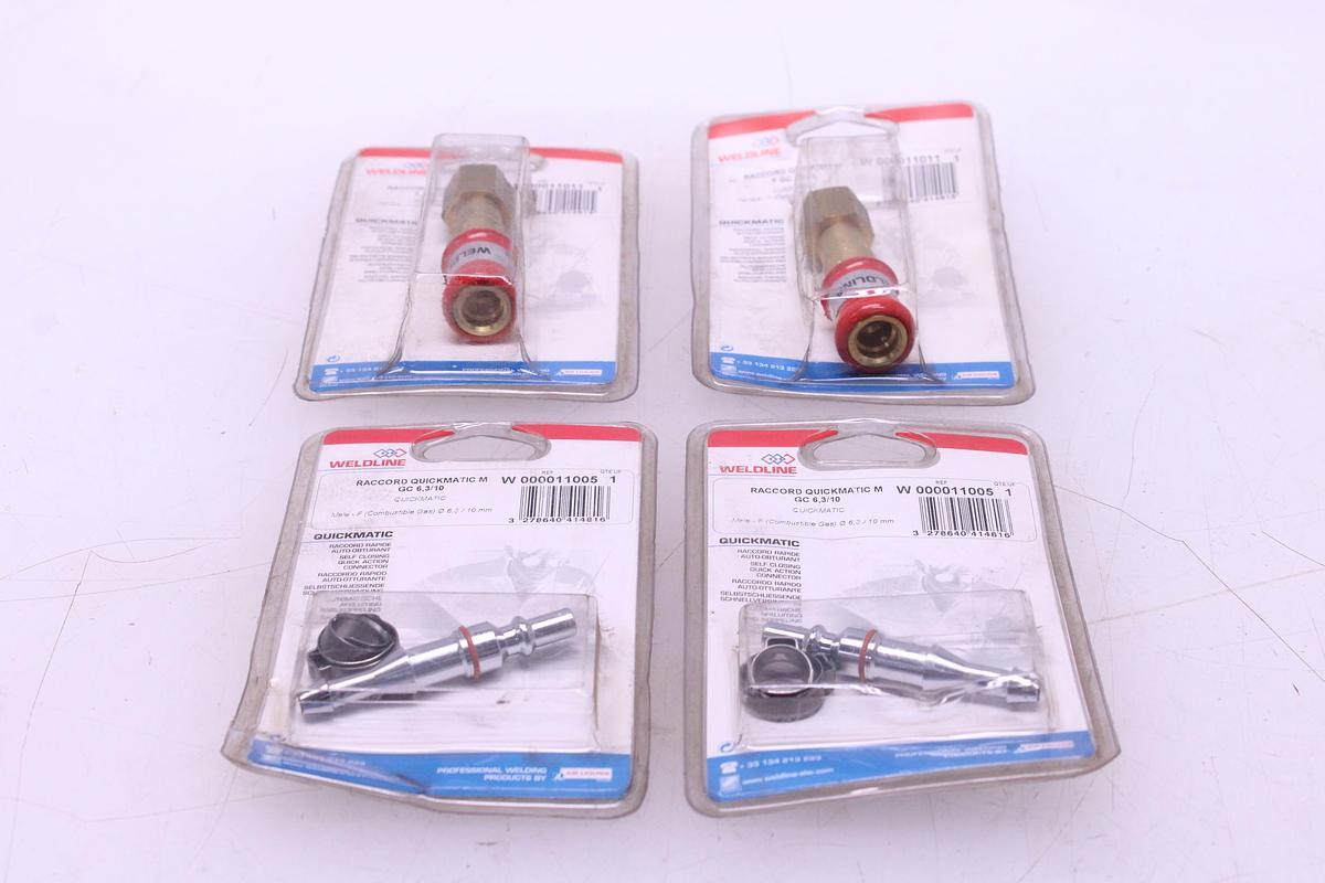 Usado Lote Racores Rápidos QUICKMATIC II Weldline Gas Combustible M 6,3/10 mm + Rosca G 3/8