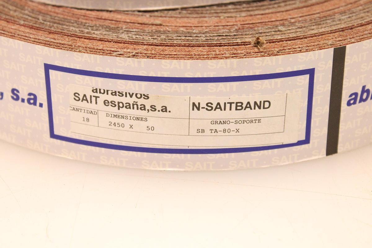 Usado Lote Abrasivos SAIT N-SAITBAND 2450x100 mm - 9 Paquetes