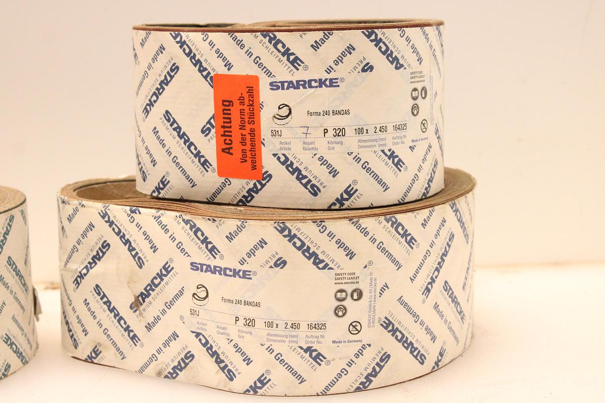Usado Lote Bandas Abrasivas STARCKE 100x2450 mm - 3 Paquetes