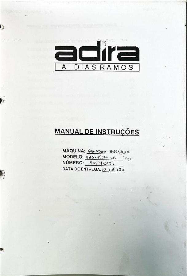 Usado Manual de Instrucciones Plegadora Hidraulica ADIRA QHD-15030 CB