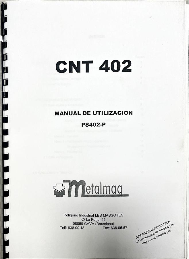 Usado Manual Instrucciones Plegadora Hidráulica Aciplex PHP-103 CN2