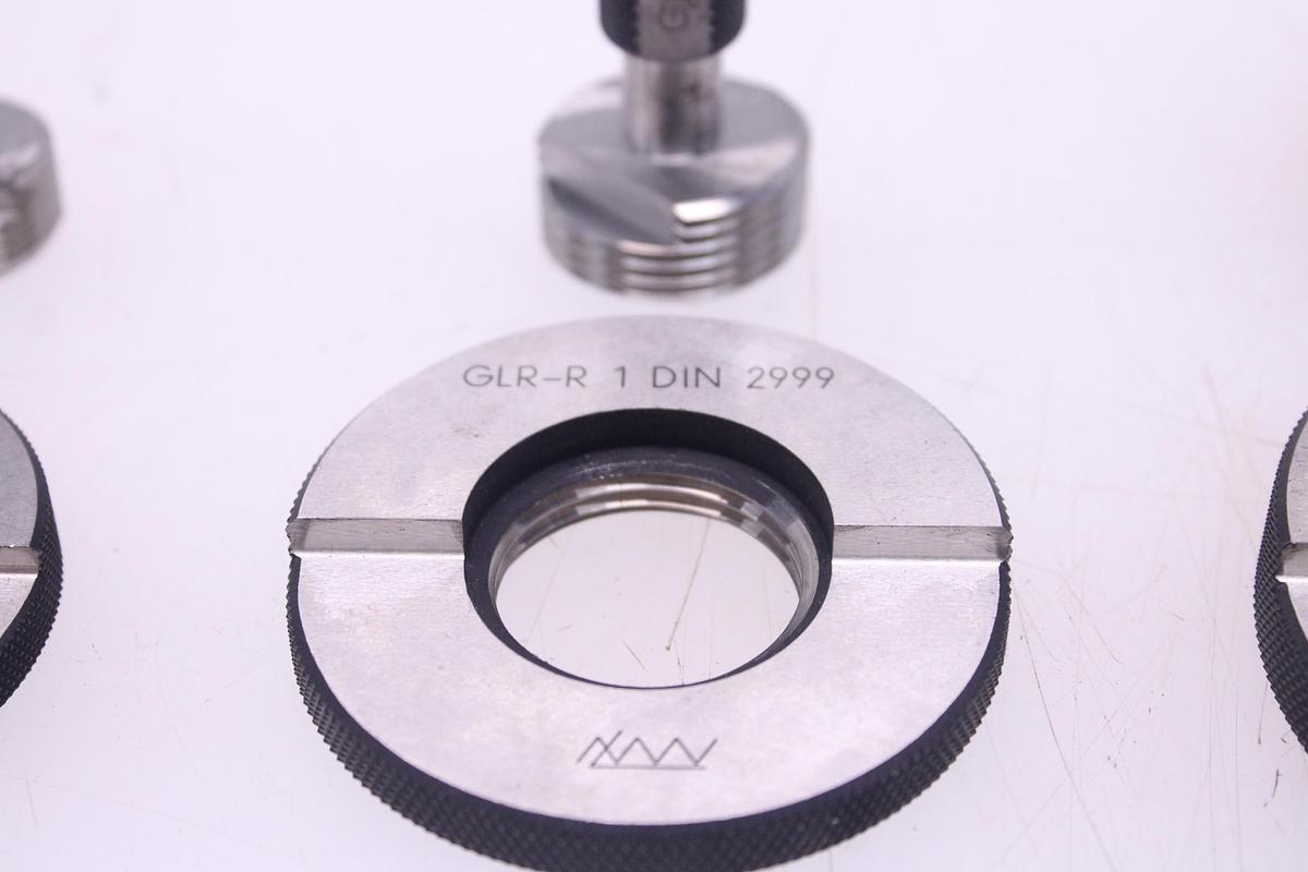 Usado Lote Calibre Anillo de Rosca + Tapón de Rosca DIN 2999